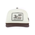 Front view of custom P565 western rope cap with silicone patch