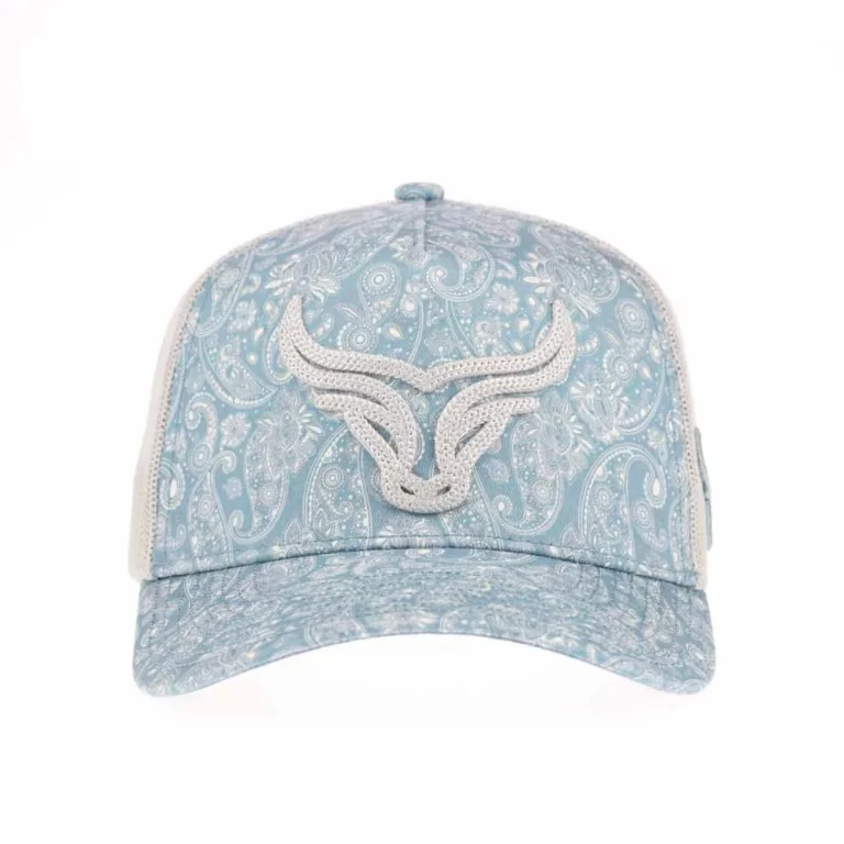 DM50-0120-5-panel-trucker-cap-paisley-print-3d-embroidery-front