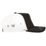 Black faux-suede P525 trucker cap, opposite-side view