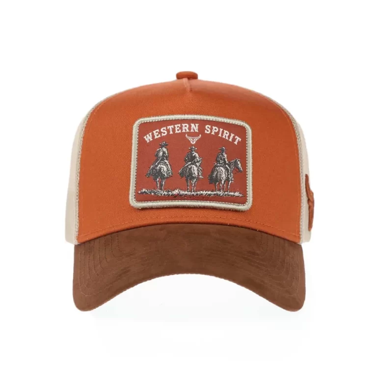 DM50-0126-5-panel-trucker-cap-faux-suede-visor-woven-patch-front