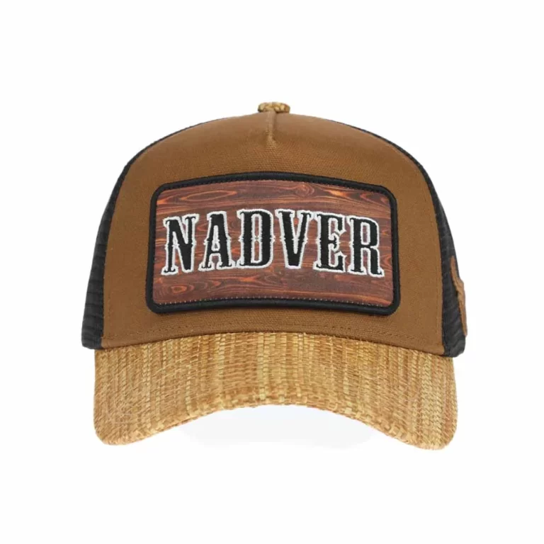 DM50-0127-5-panel-trucker-cap-straw-visor-embroidered-patch-front