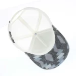 P525 five-panel trucker cap interior with curved visor