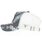 Ivory mesh side with raised embroidered bull logo