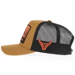 Black mesh side with 3D embroidered bull logo