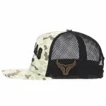 Custom P915 Camo Flat Bill Trucker Cap with Felt Applique