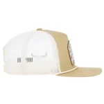 Opposite side view of custom western 5-panel rope trucker cap