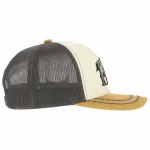 Opposite side view of custom western bison trucker cap