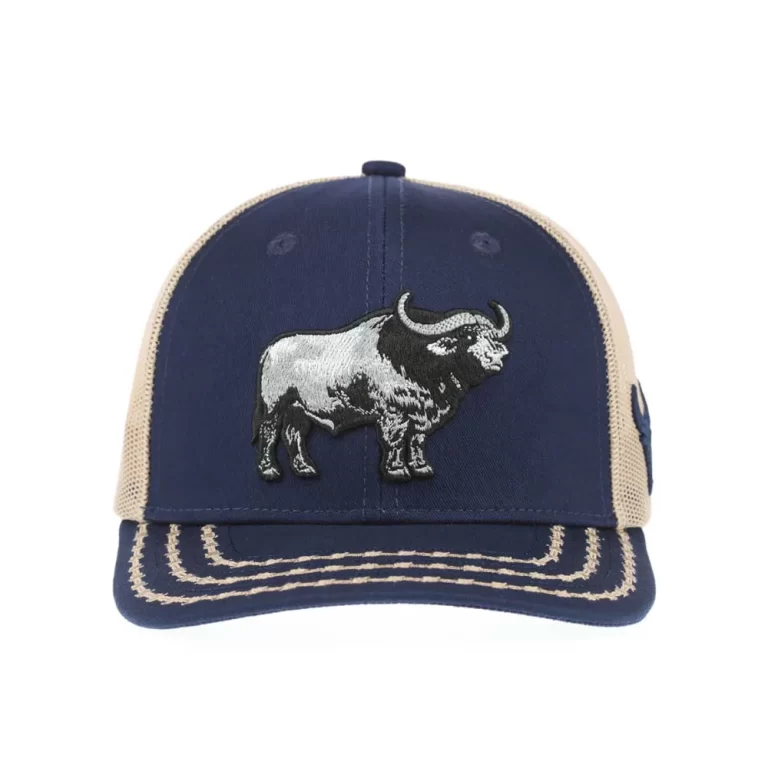 DM60-0092-western-6-panel-bison-trucker-cap-3d-embroidery-front