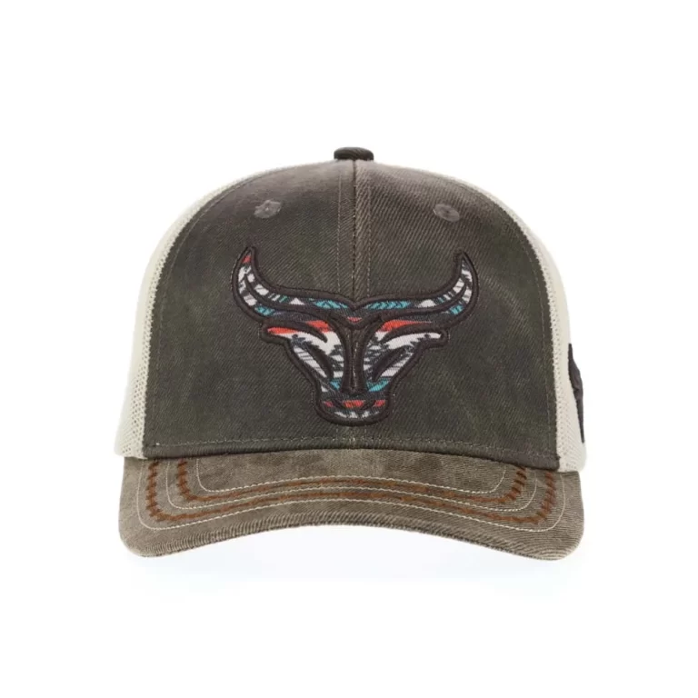 DM60-0096-p406-waxed-canvas-trucker-cap-printed-applique-front