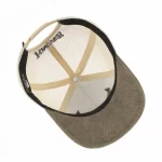 Interior view of custom P406 trucker cap with printed front-panel lining