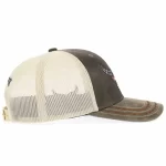 Opposite side profile of custom P406 waxed canvas trucker cap