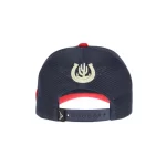 Navy mesh back with horseshoe embroidery and adjustable snapback