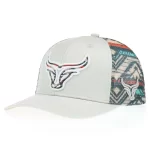 Custom western trucker cap with printed mesh, front angle
