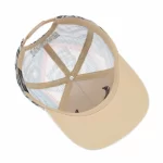 P406 trucker cap interior with printed lining and curved visor