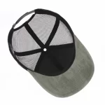 Interior of structured washed cotton-twill and mesh 6-panel trucker cap