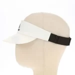 Custom running visor with elastic strap, side view