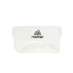 Custom running visor with silicone logo, laid-flat front view