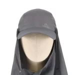 Outdoor cap with detachable neck flap only, front view
