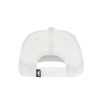 White golf performance cap with adjustable snapback, rear view