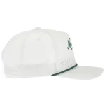 White five-panel performance rope cap, opposite-side view