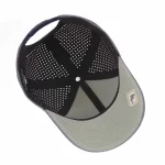 P106 performance cap interior with laser-perforated crown and sewn under-visor silicone patch