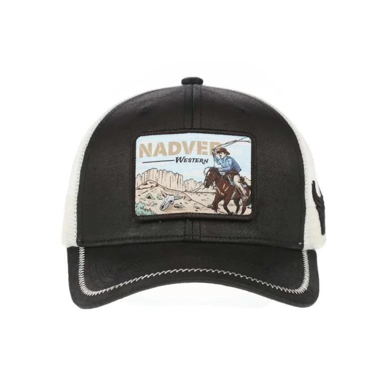 DM60-0114-western-6-panel-trucker-cap-embroidered-patch-front