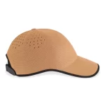 Tan one-piece molded performance cap, opposite side view