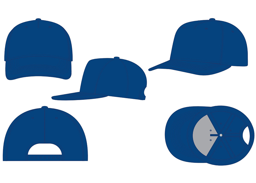 A Frame 5 panel cap design template preview