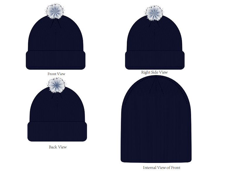 pom pom beanie design template preview