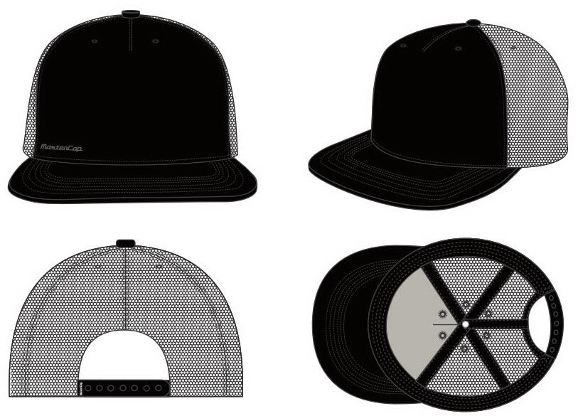 5-panel snapback cap design template preview