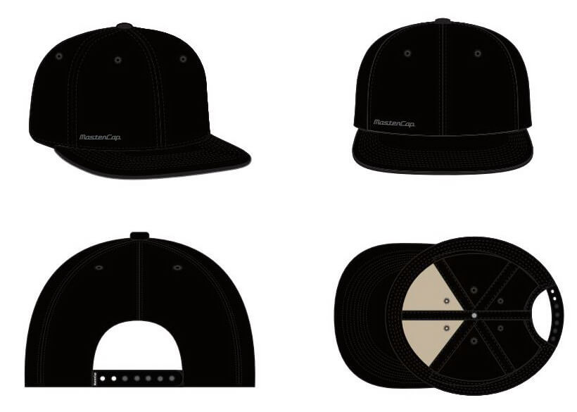 6-panel snapback cap design template preview